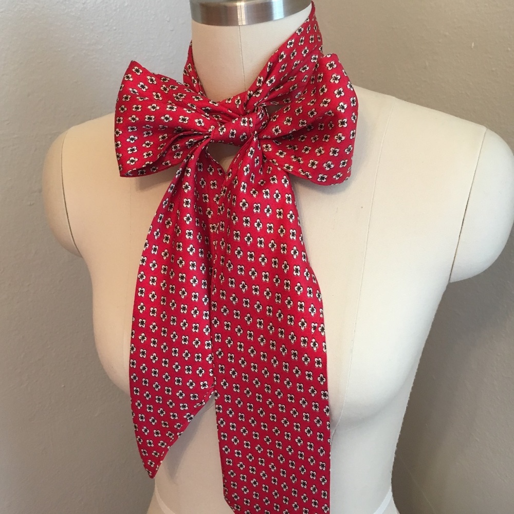 Vintage 70's Red Acetate Neck/Head Scarf